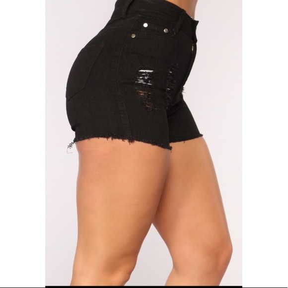 black denim shorts fashion nova